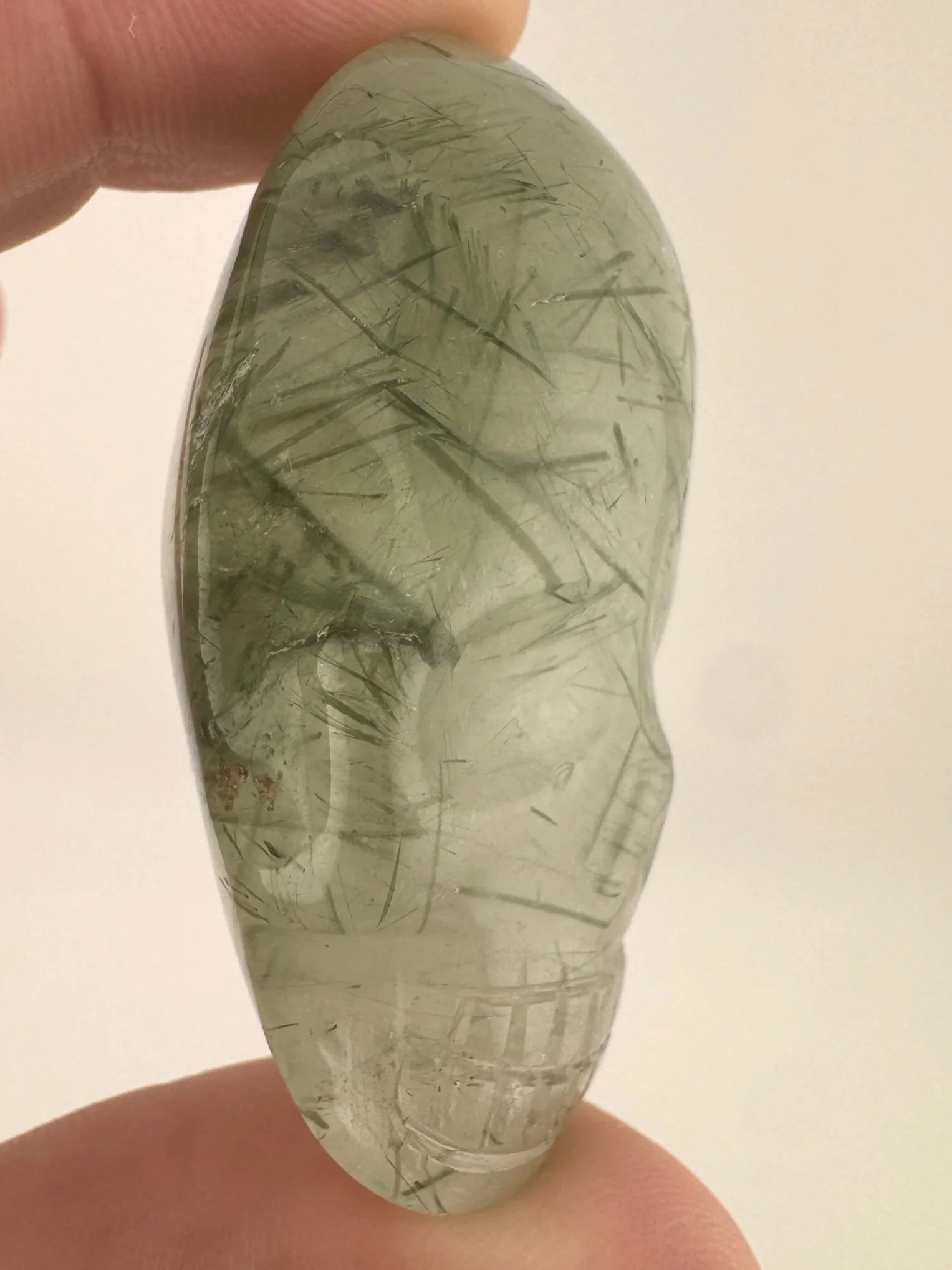 Leandro de Souza Epidote in Quartz Palm Skull