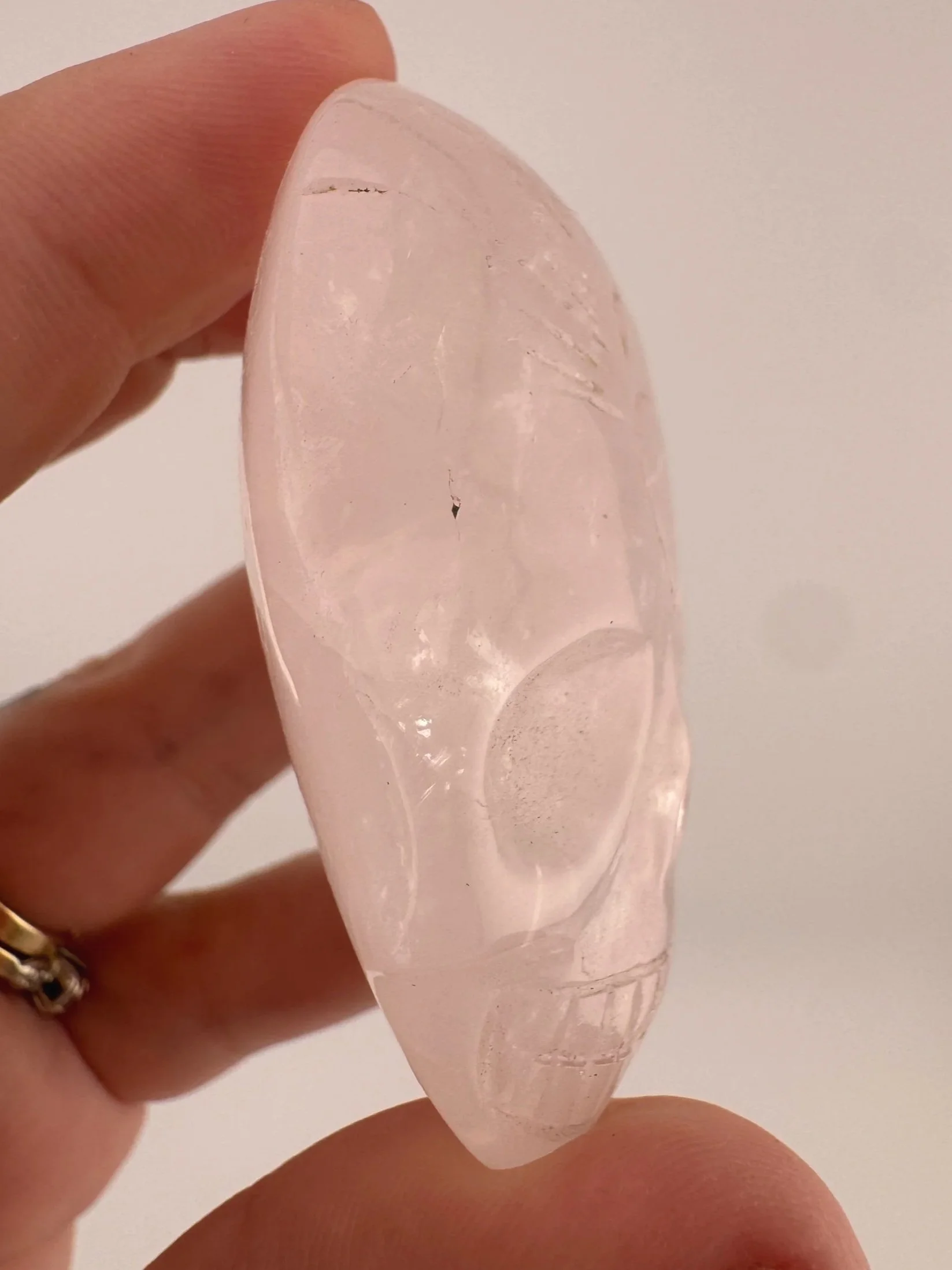 Leandro de Souza Rose Quartz Palm Skull