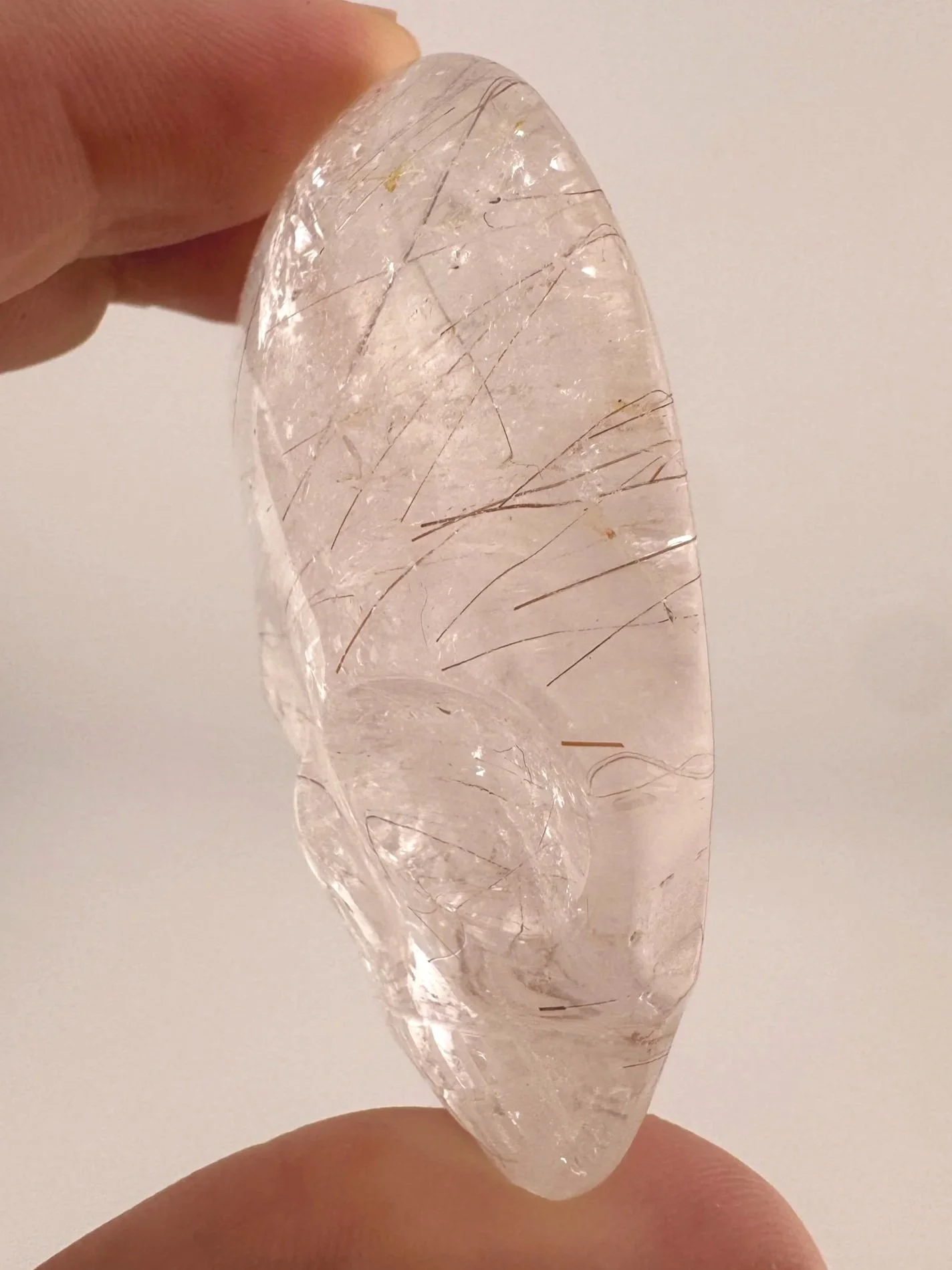 Leandro de Souza Red Rutile in Quartz Magical Child Palm Skull