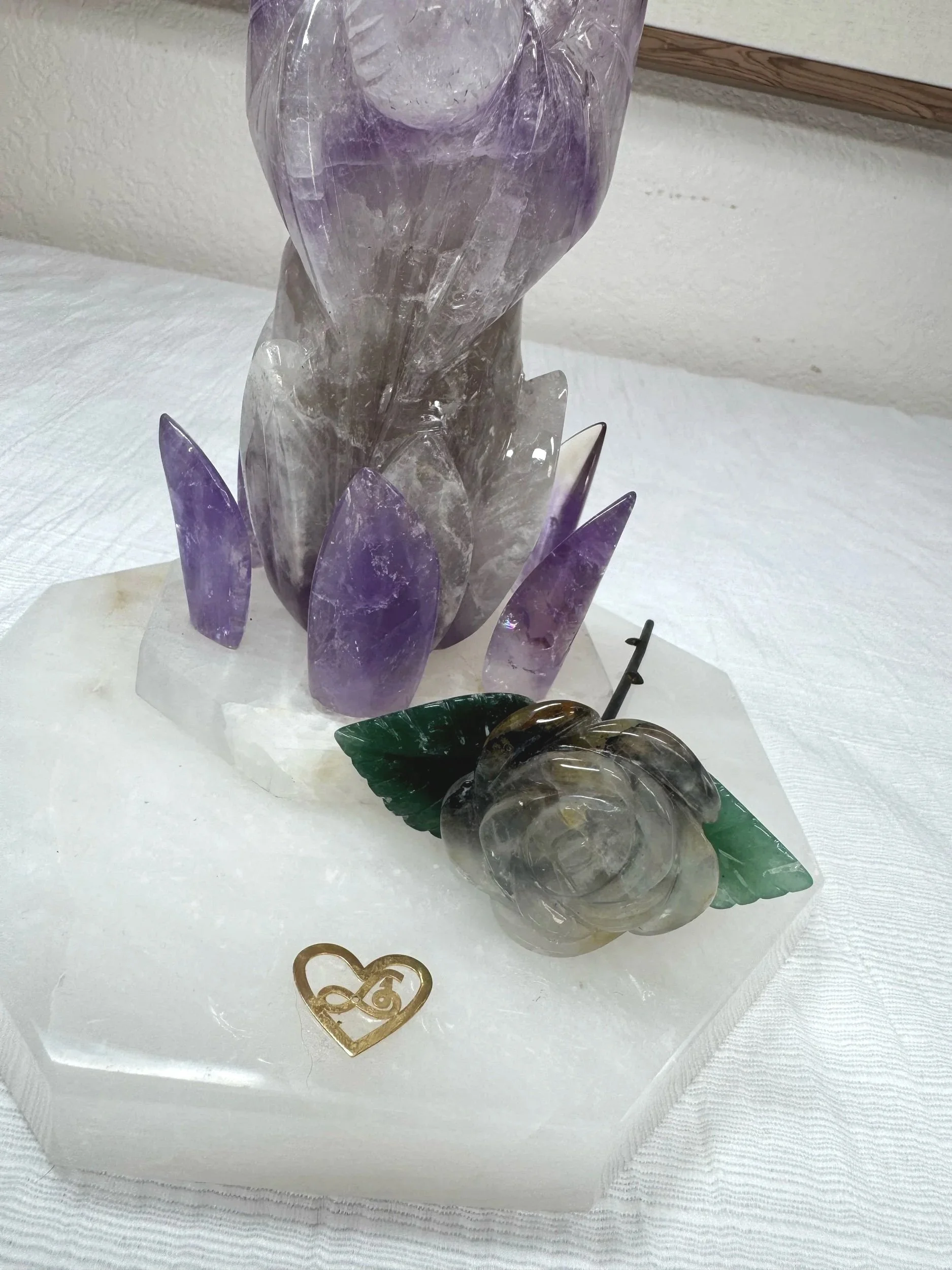 Leandro de Souza Phantom Amethyst Mary Sacred Purple Flame Sculpture