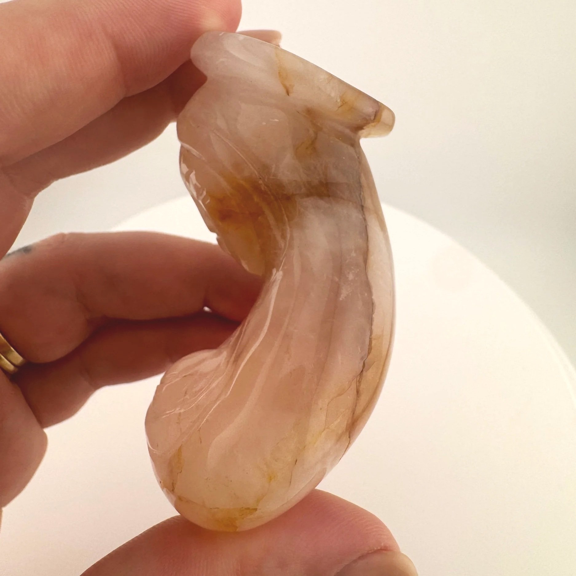 Leandro de Souza Golden Healer Rose Quartz Mother Mary Palm