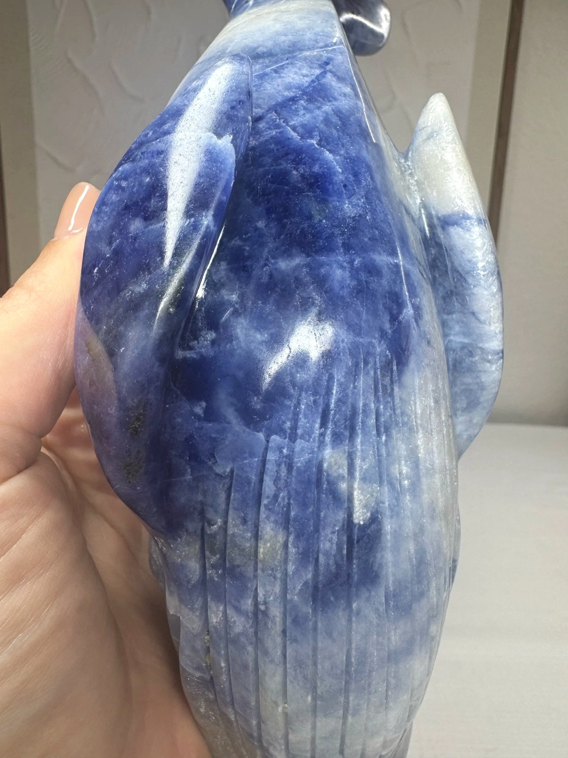 Leandro de Souza Sodalite Humpback Whale Sculpture
