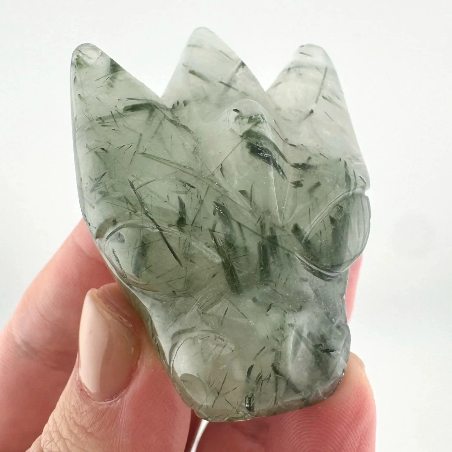 Leandro de Souza Epidote in Quartz Dragon Skull