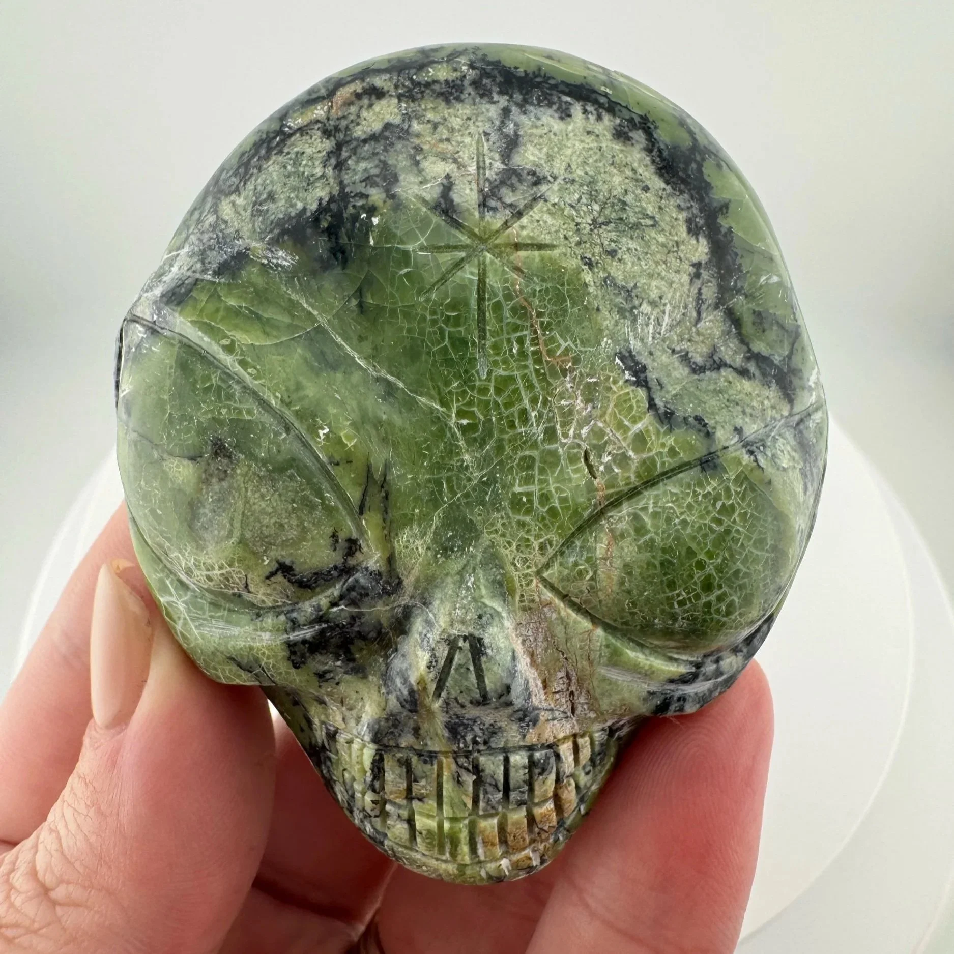 Leandro de Souza Green Opal Star Being Palm Skull