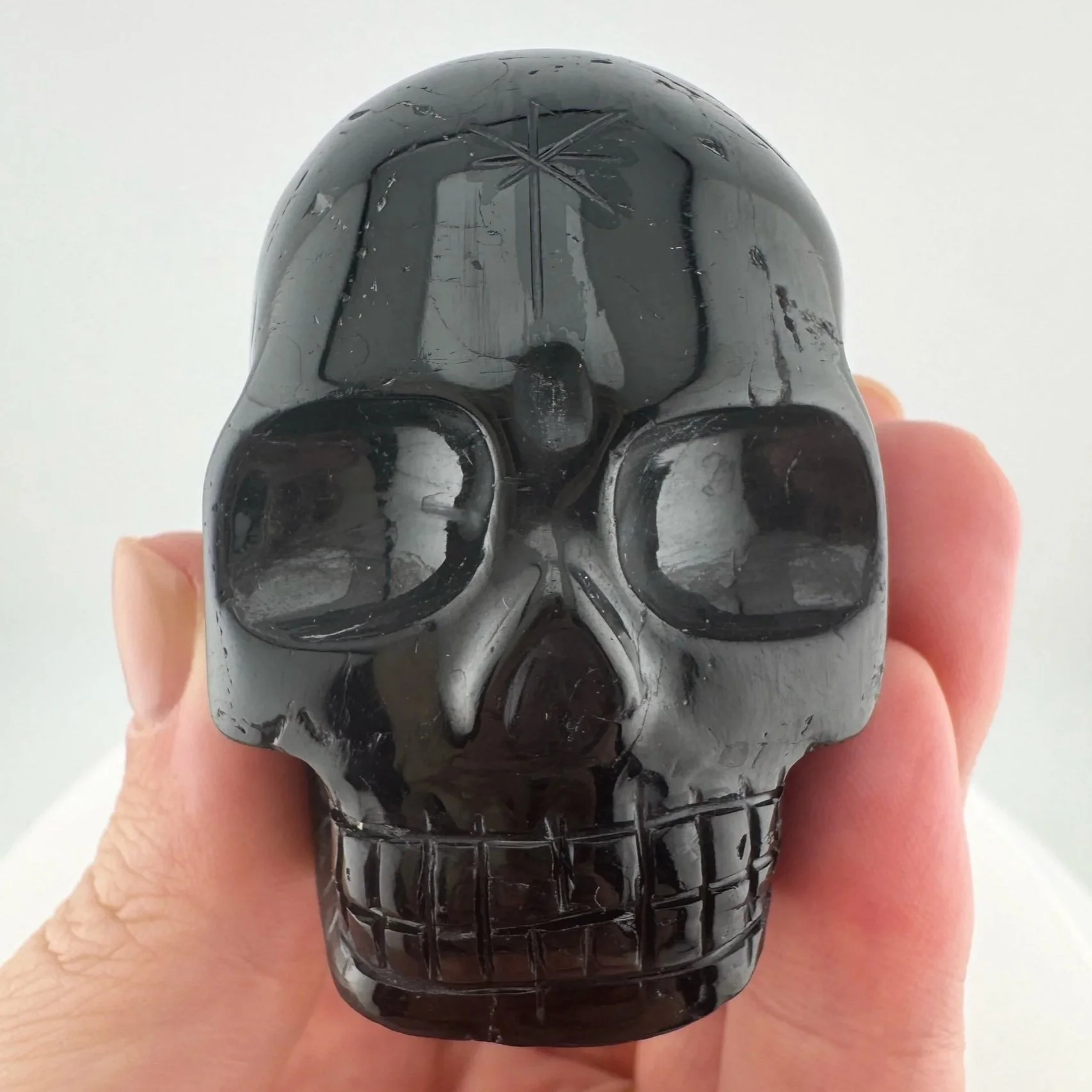 Leandro de Souza Black Tourmaline Skull