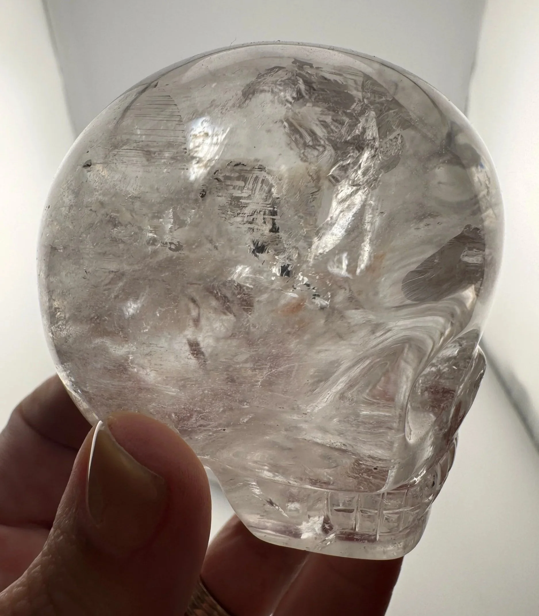 Sirius Quartz Magical Child Skull carved by Leandro de Souza