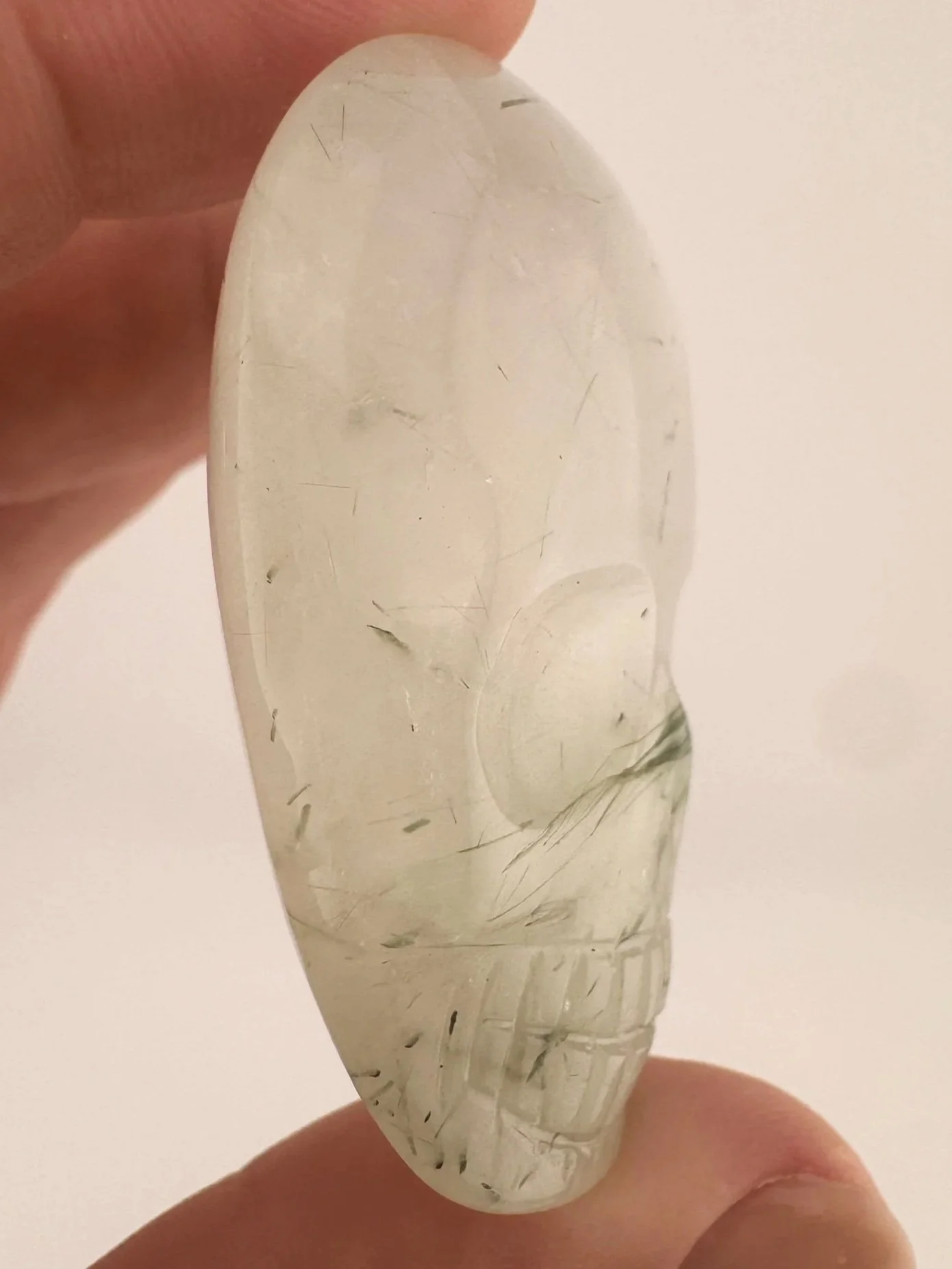 Leandro de Souza Epidote in Quartz Palm Skull