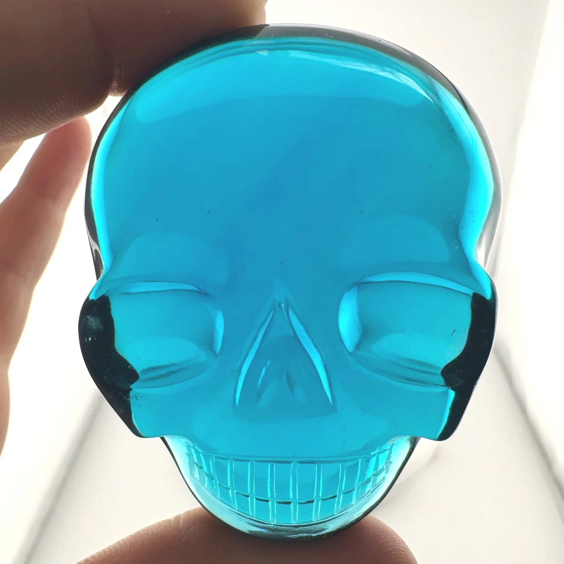Leandro de Souza Blue Obsidian Magical Child Palm Skull