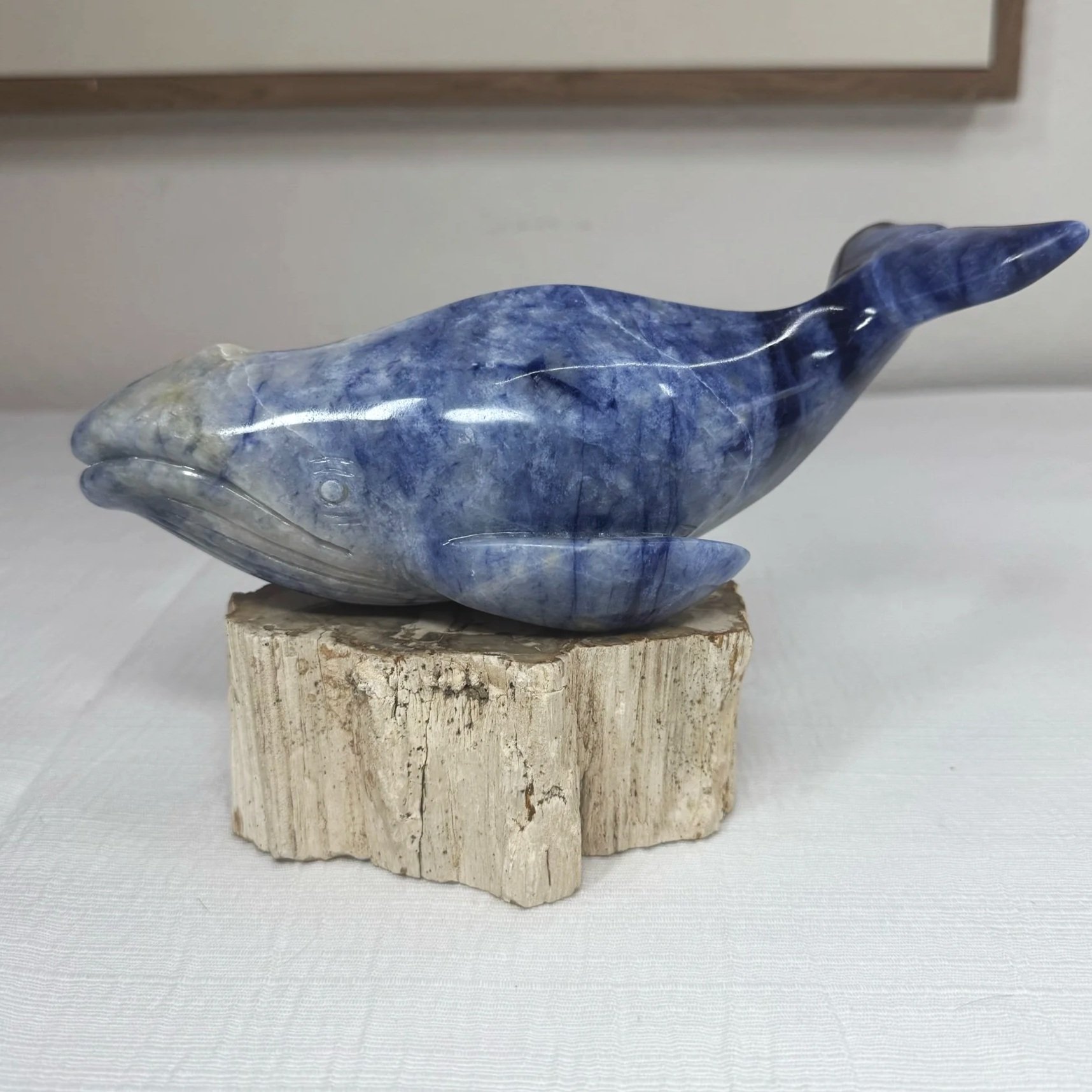 Leandro de Souza Sodalite Humpback Whale Sculpture