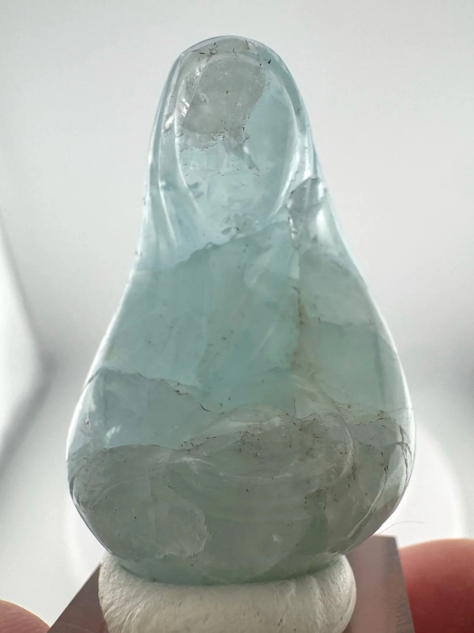 Leandro de Souza Aquamarine Mother Mary holding Baby Jesus Palm