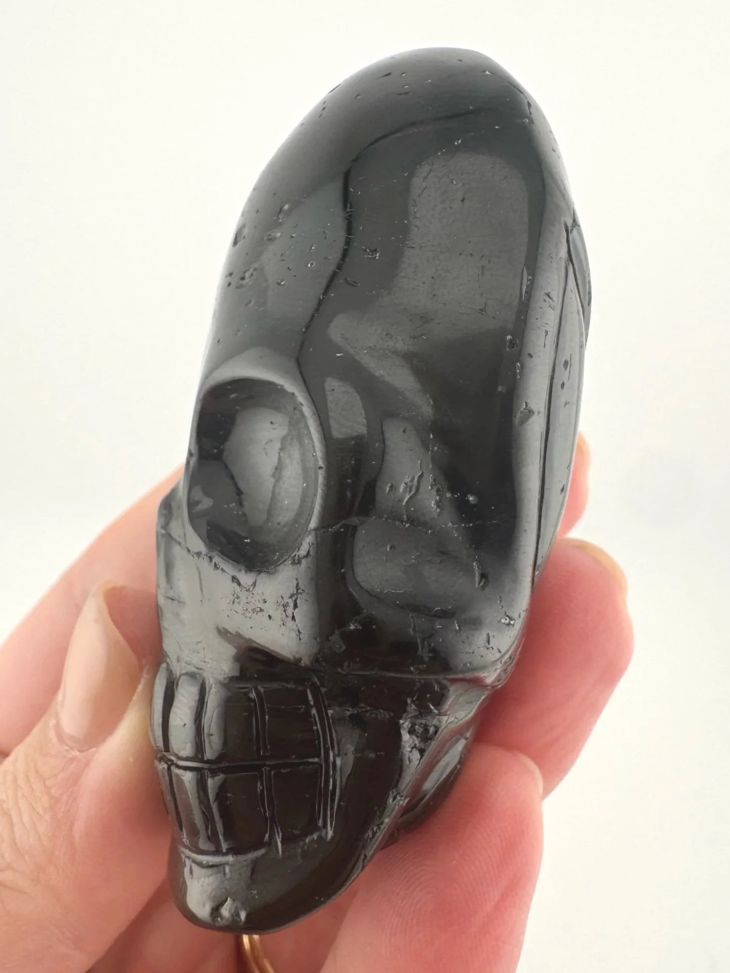 Leandro de Souza Blue Tourmaline Shaman Twin Flame Palm Skull