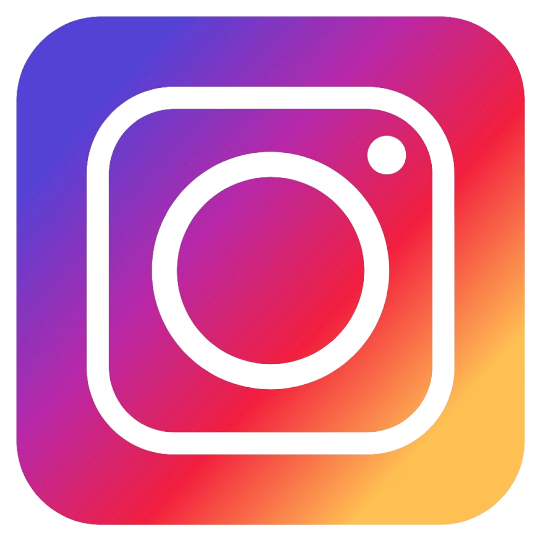 Colorful Instagram logo with a gradient background from purple to yellow.