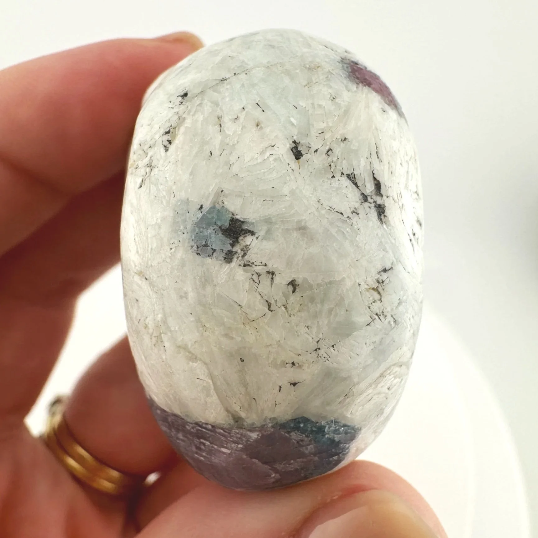 Leandro de Souza Pink and Blue Tourmaline in Feldspar Skull