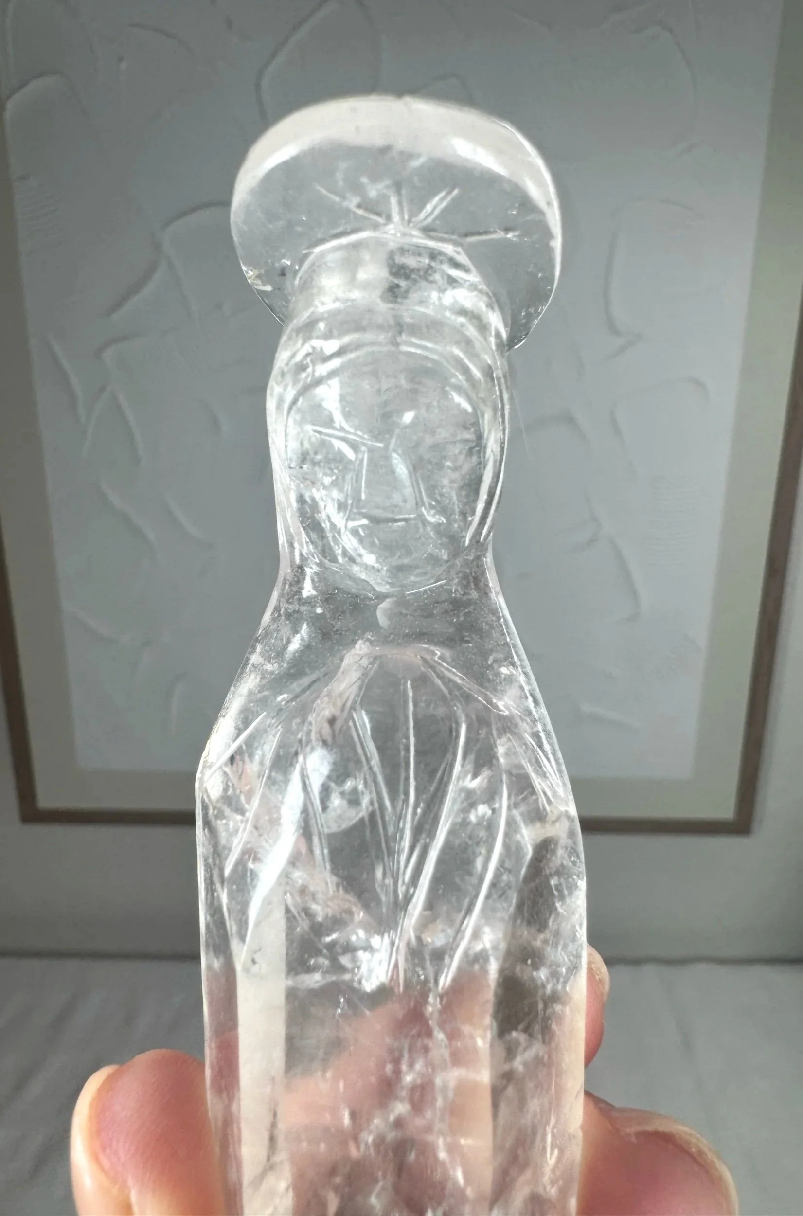 Leandro de Souza Cathedral Quartz Mother Mary Wand