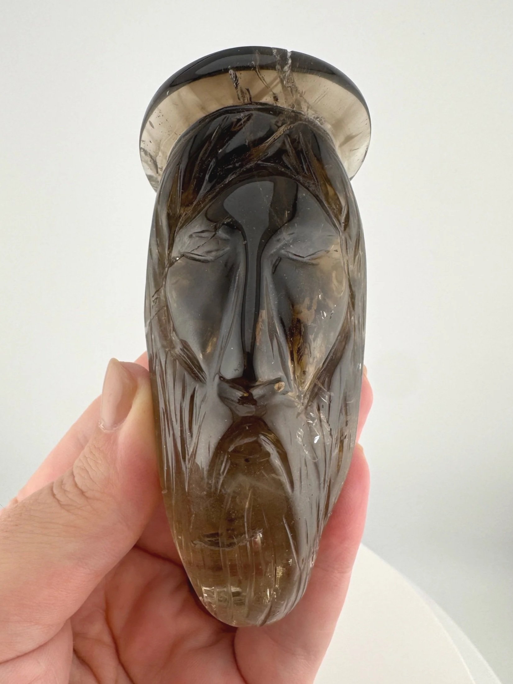 Leandro de Souza Smoky Citrine Jesus Carving