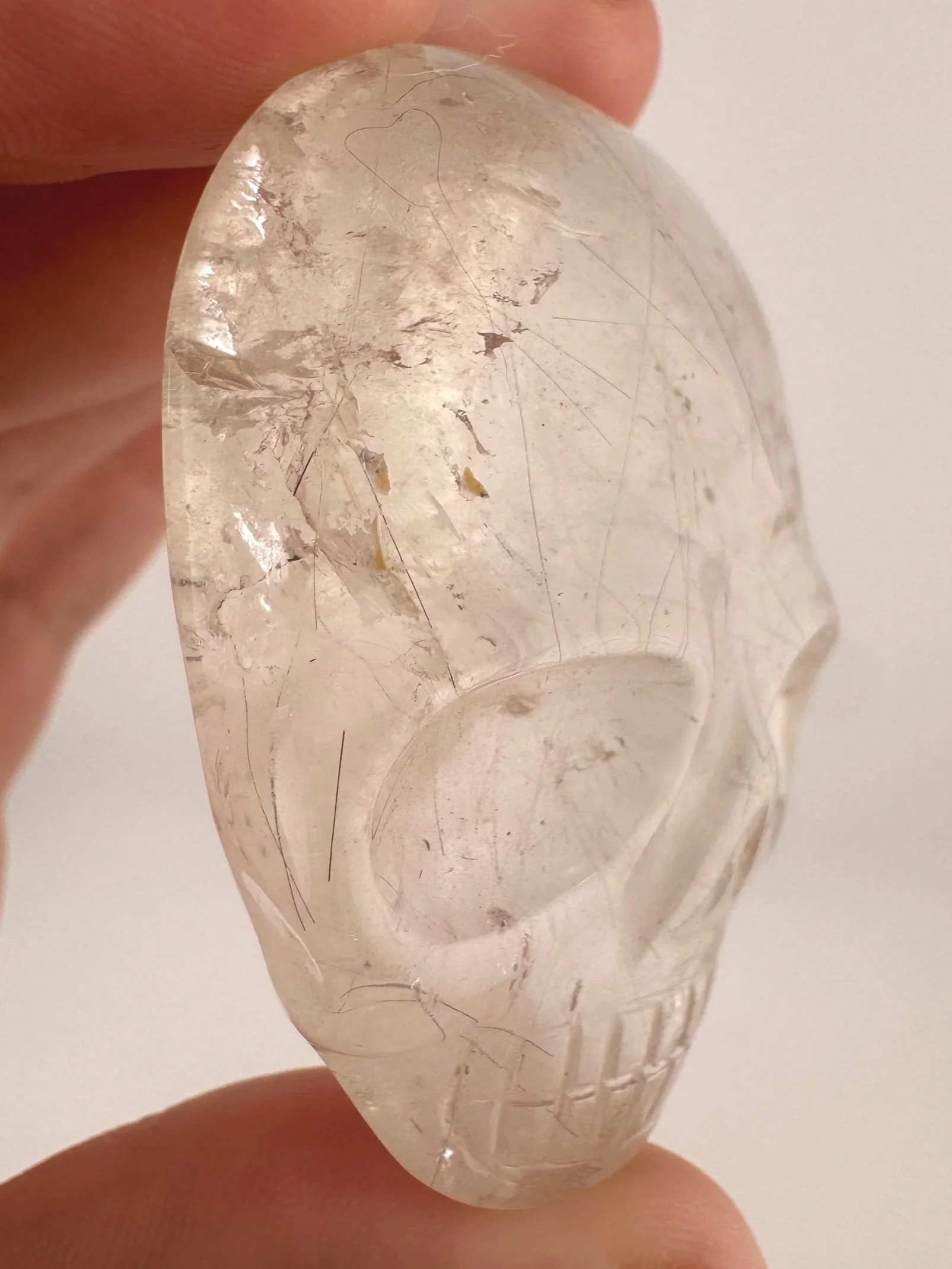 Leandro de Souza Rutilated Quartz Magical Child Palm Skull
