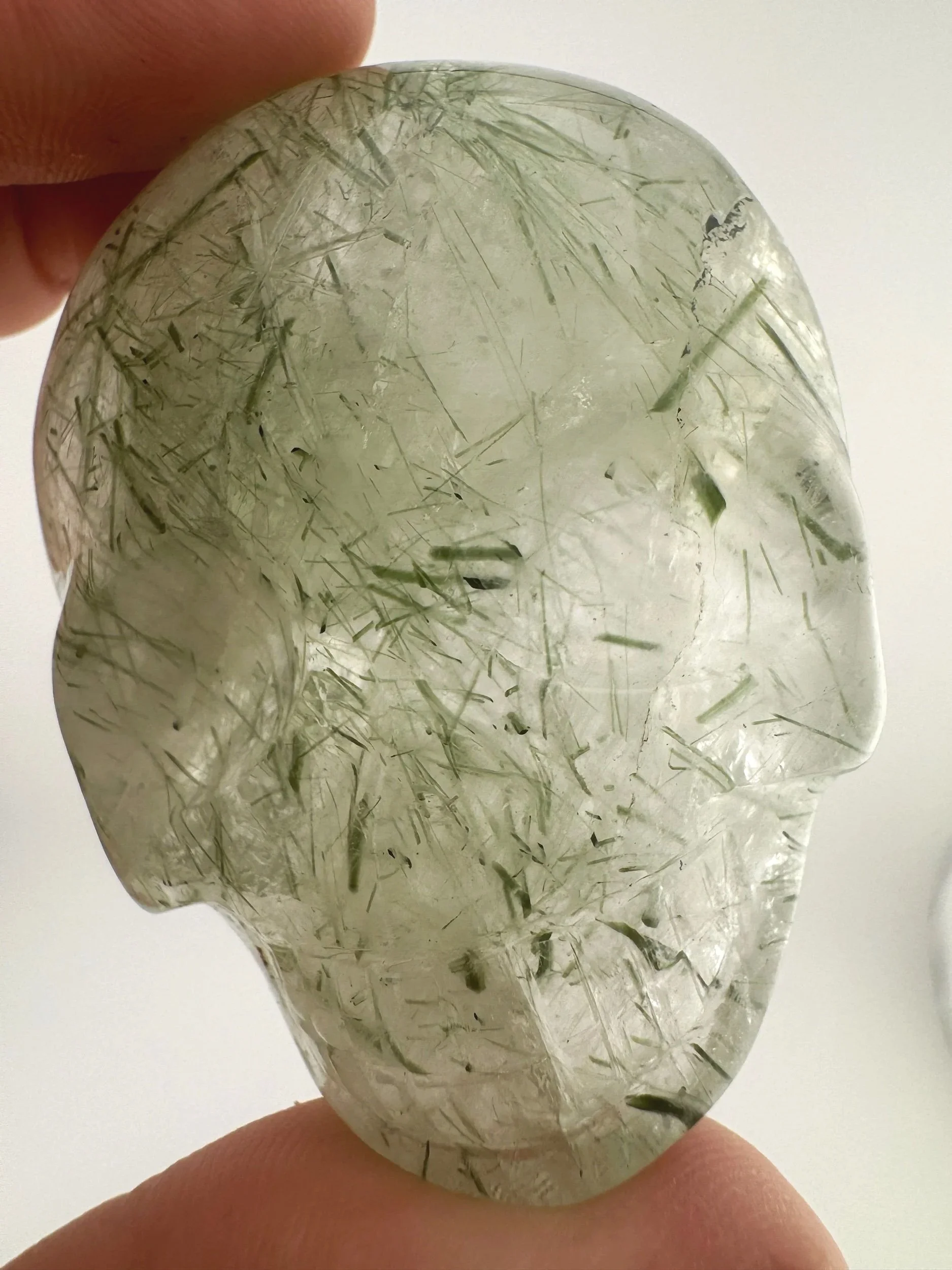 Leandro de Souza Epidote in Quartz Palm Skull