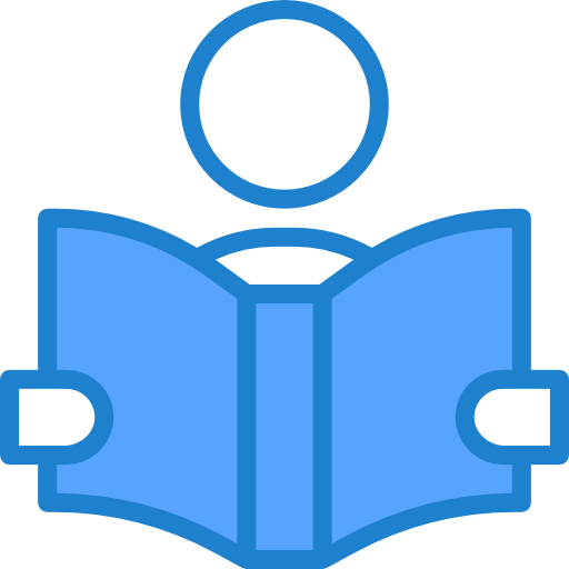 Icon of a person reading a book.