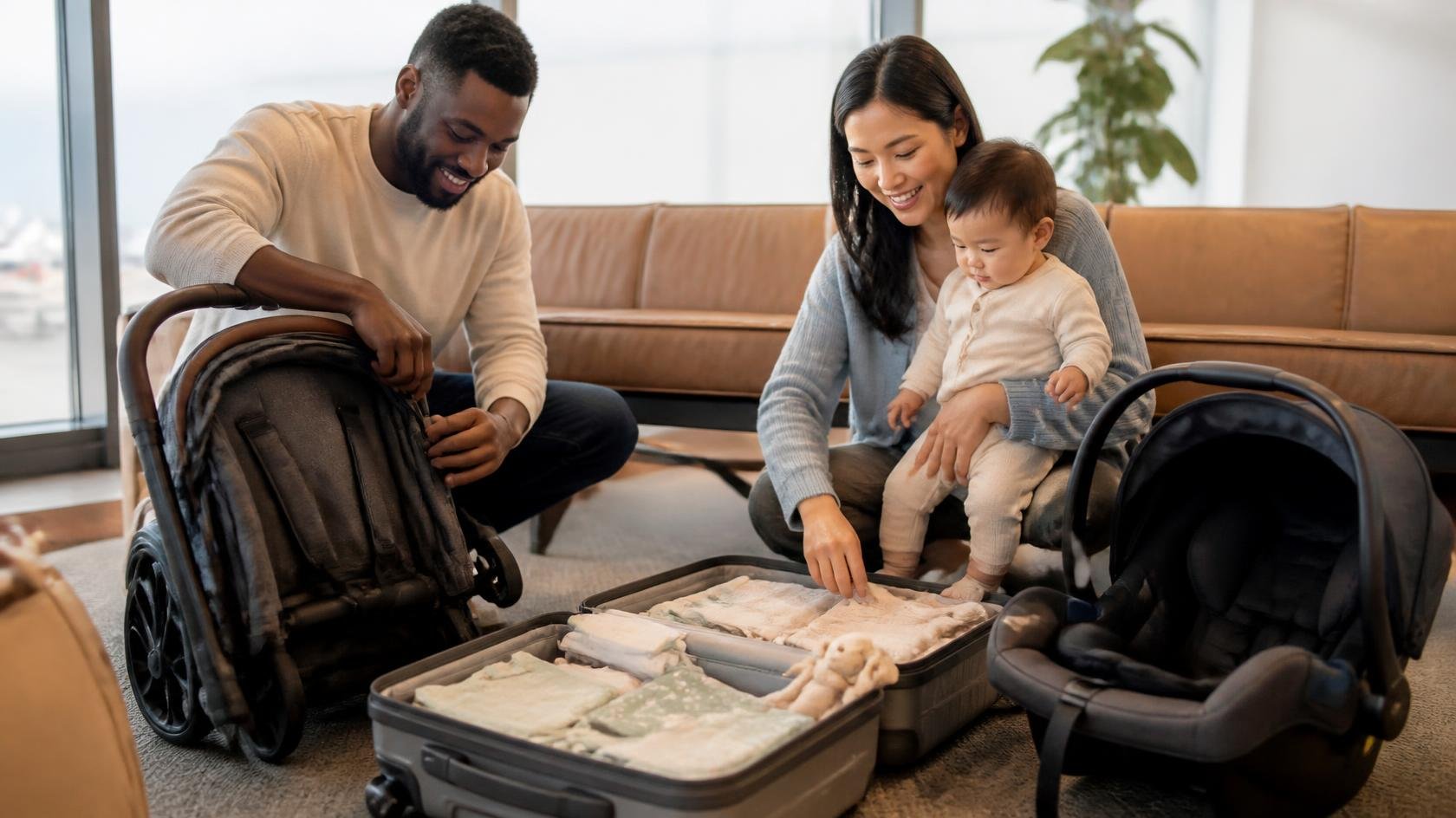 Faut-il emporter sa poussette et son siège auto en voyage avec un bébé ?