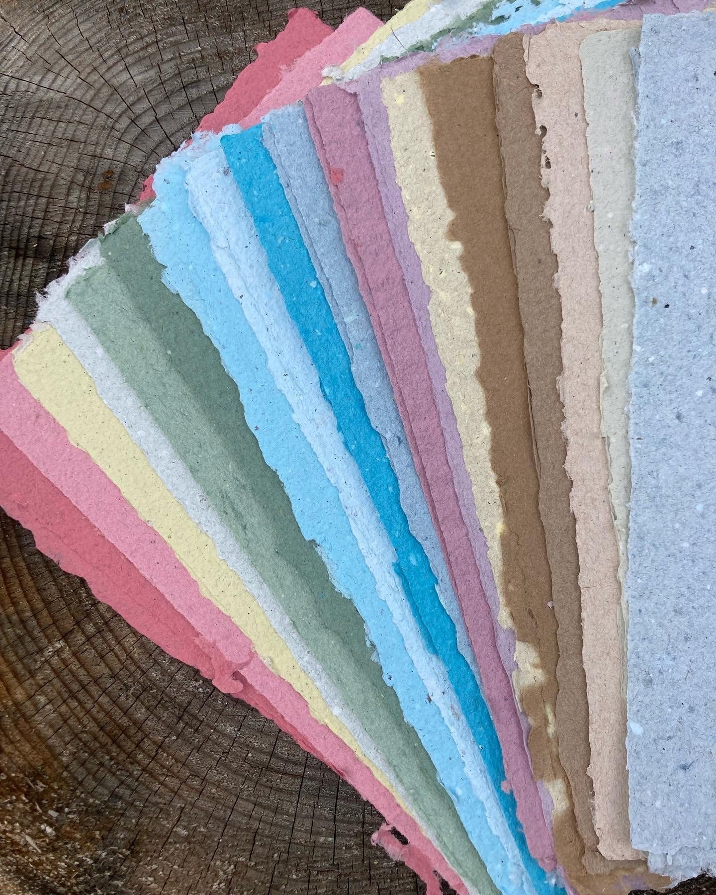 Mixed pack of assorted handmade recycled paper sheets (5 sizes available)