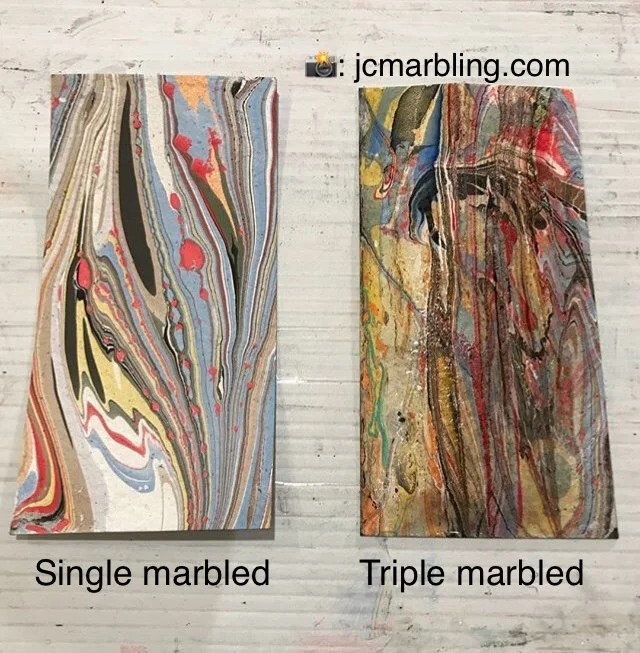 My wet media paper can be dipped for making marbled papers.