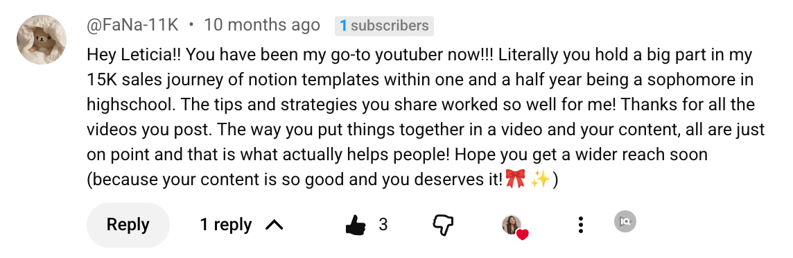 selling digital products comment in a youtube video