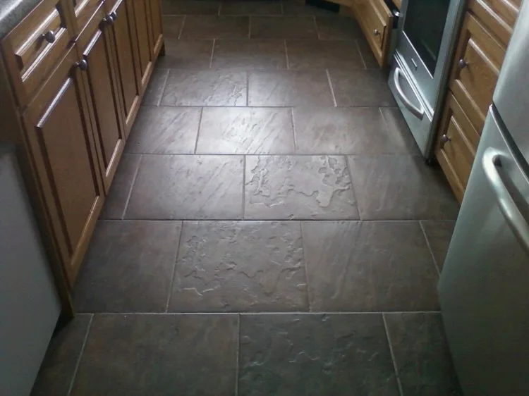 Floor tiling! Swipe to see before during and after💪