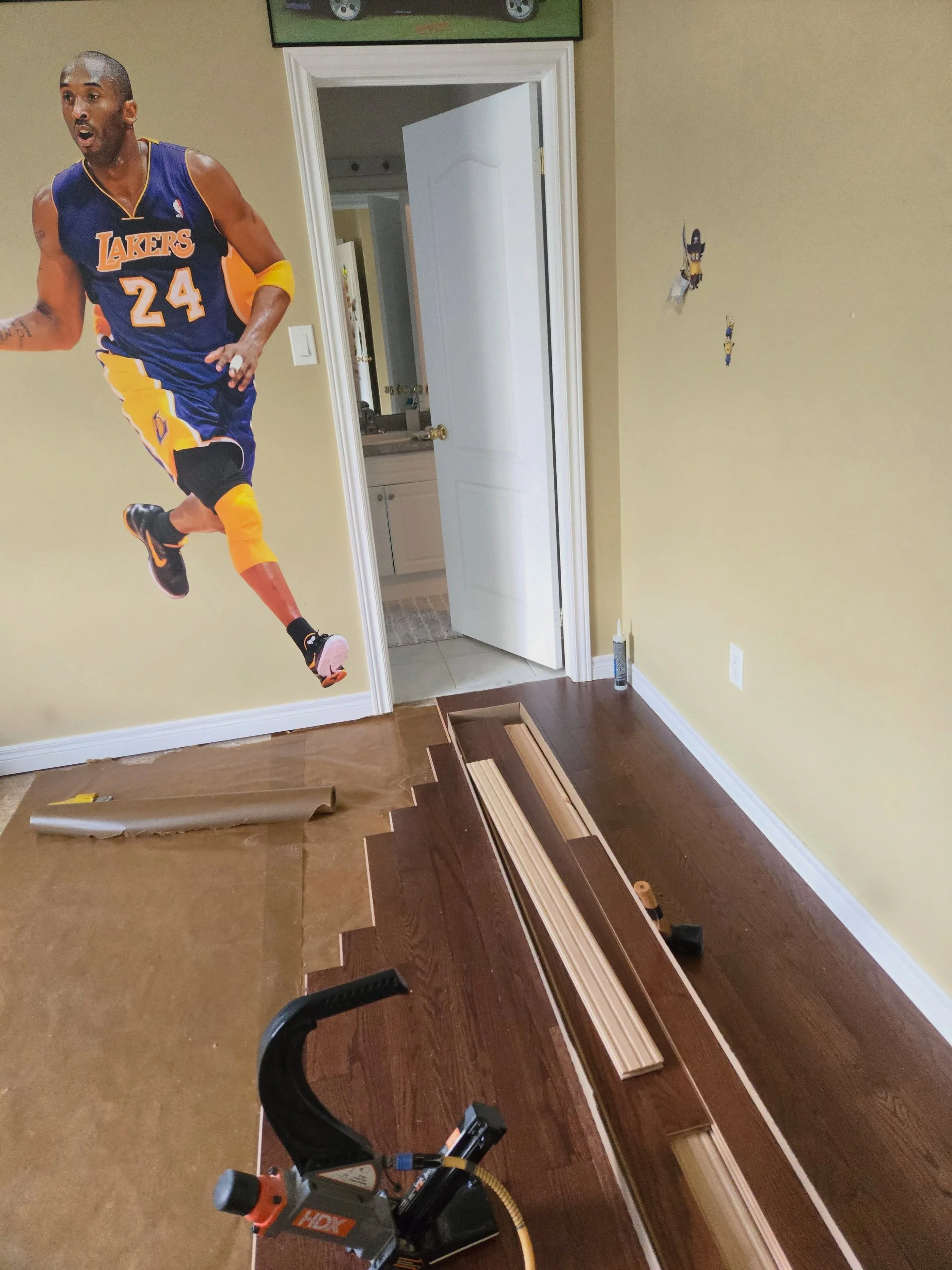 Upstairs flooring job process - Part 3