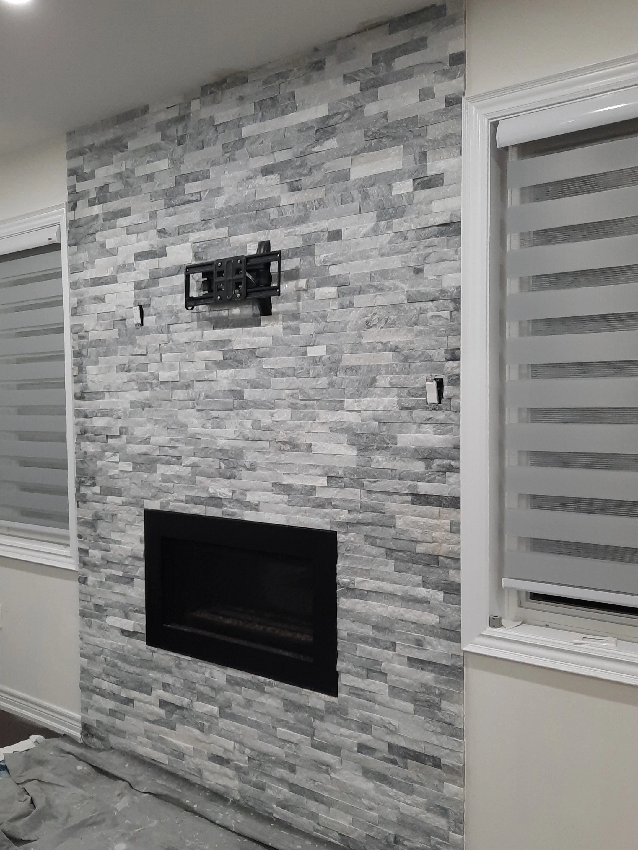Tiling process with a drywall patch up