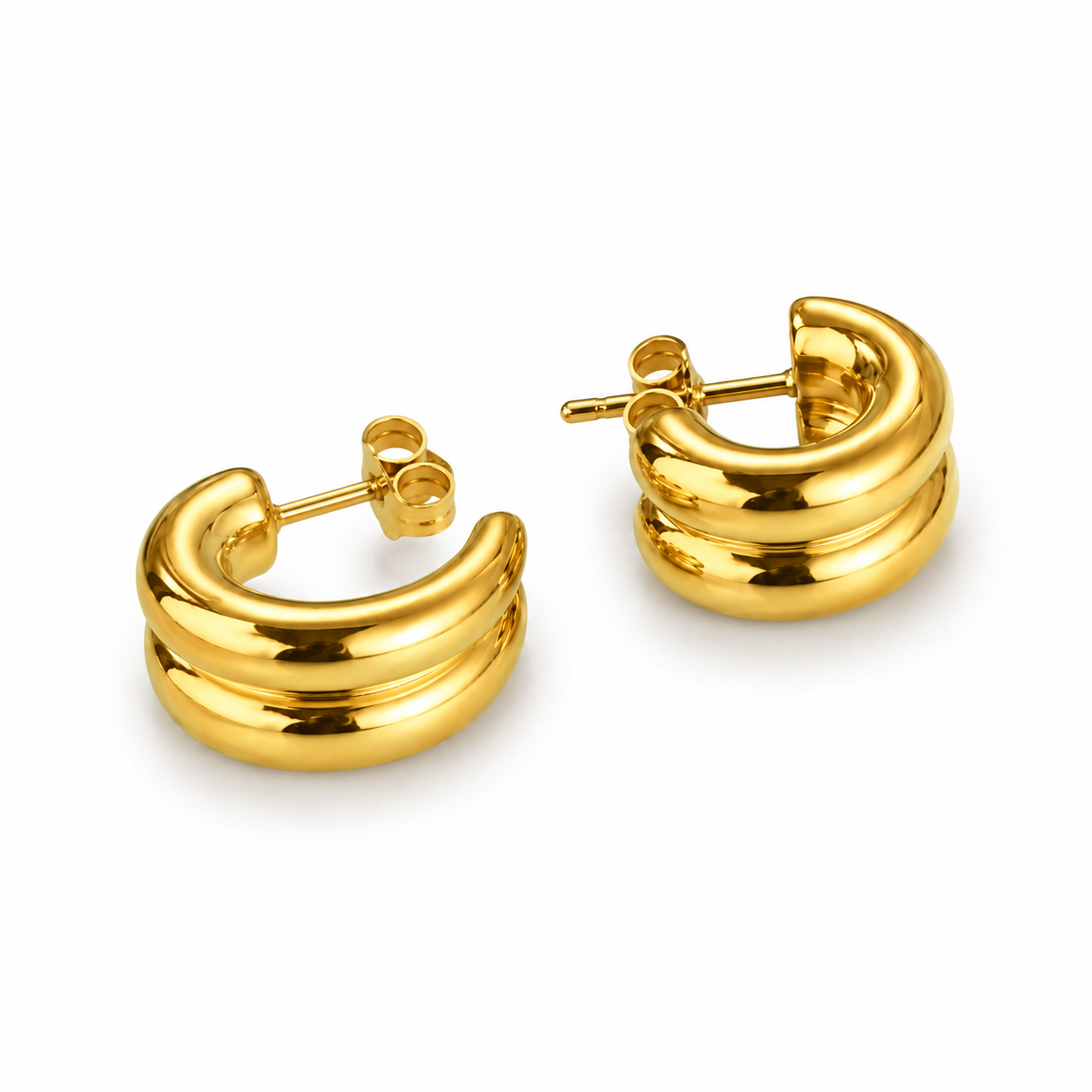 Small double hoop earrings