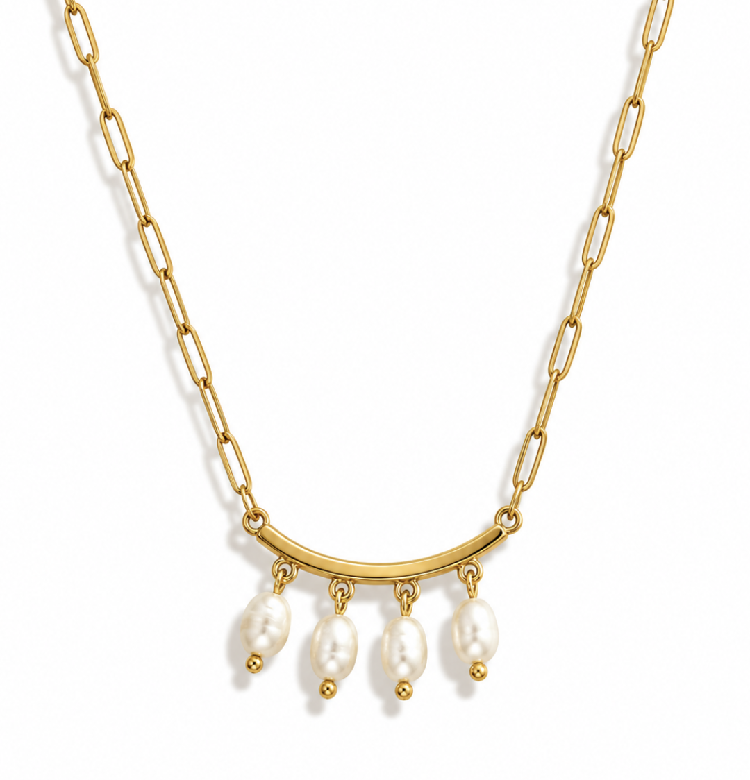 Pearl line necklace