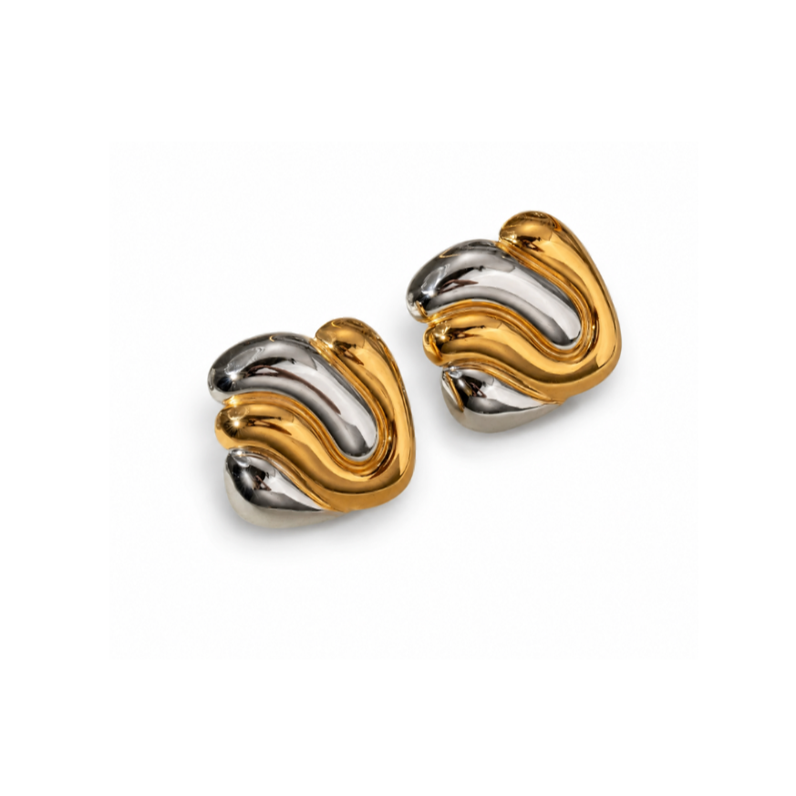 Mixed square earrings