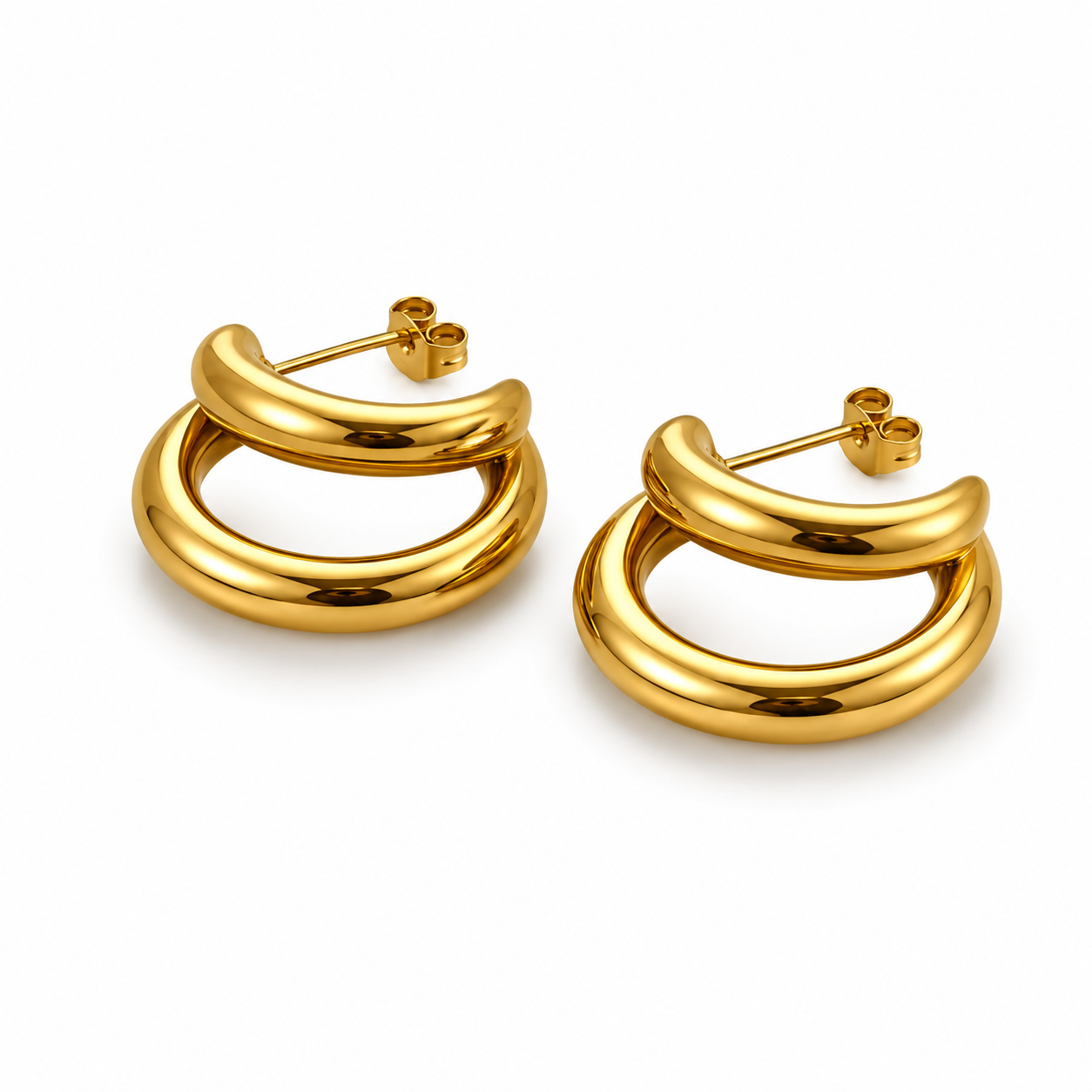 Twin ring earrings