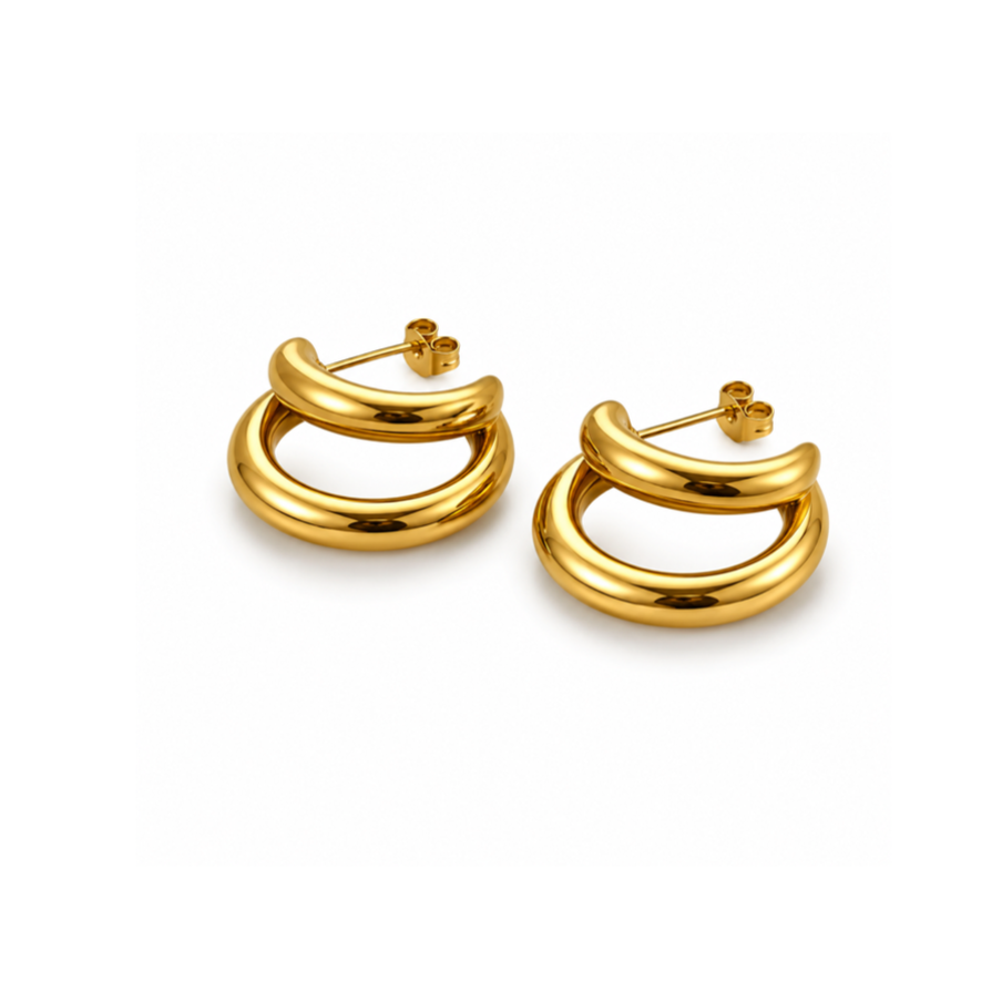 Twin ring earrings