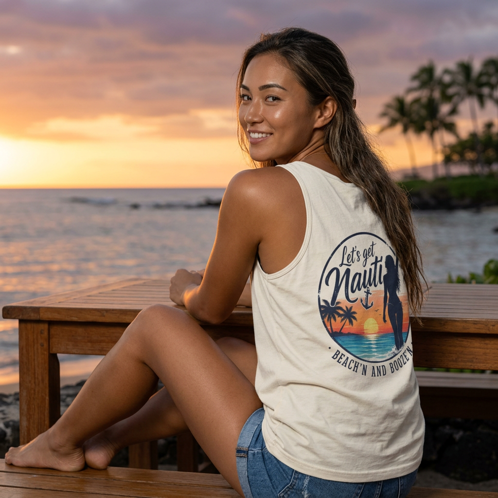 Let's Get Nauti Sunset Tank Top