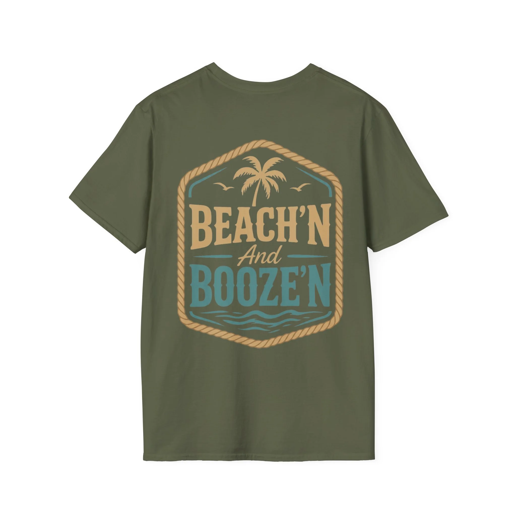 (FRANCE) Retro Rope & Palm Coastal T-Shirt