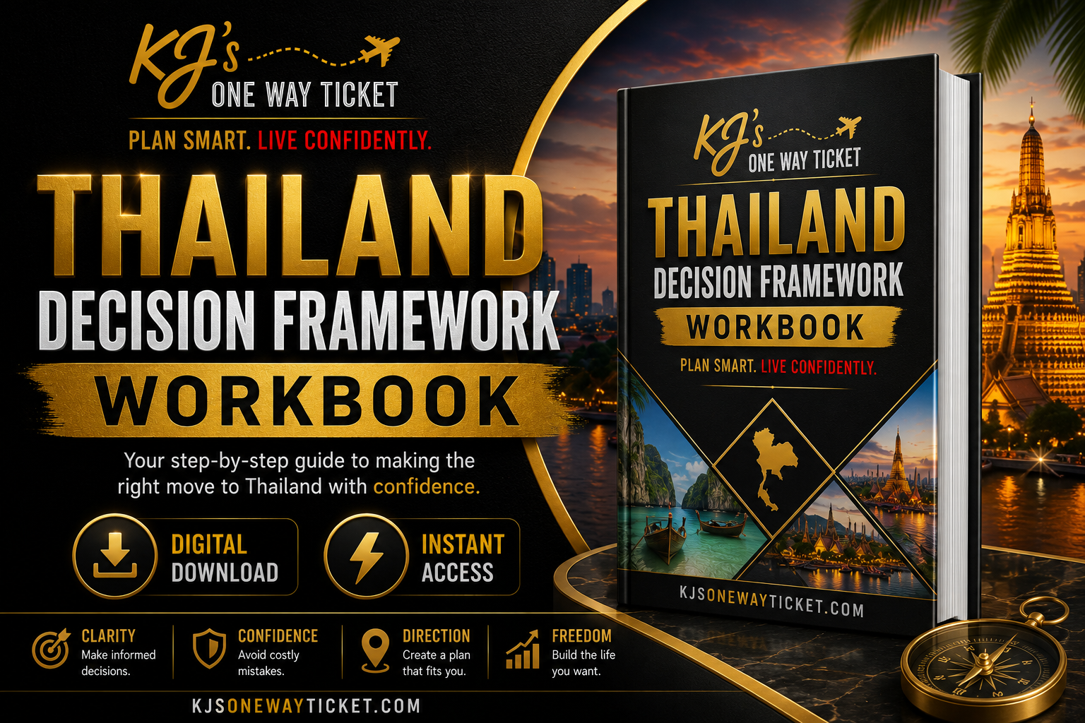 Thailand Decision Framework Workbook | Thailand Relocation Planner | Move to Thailand Guide | Budget, Visa & City Comparison
