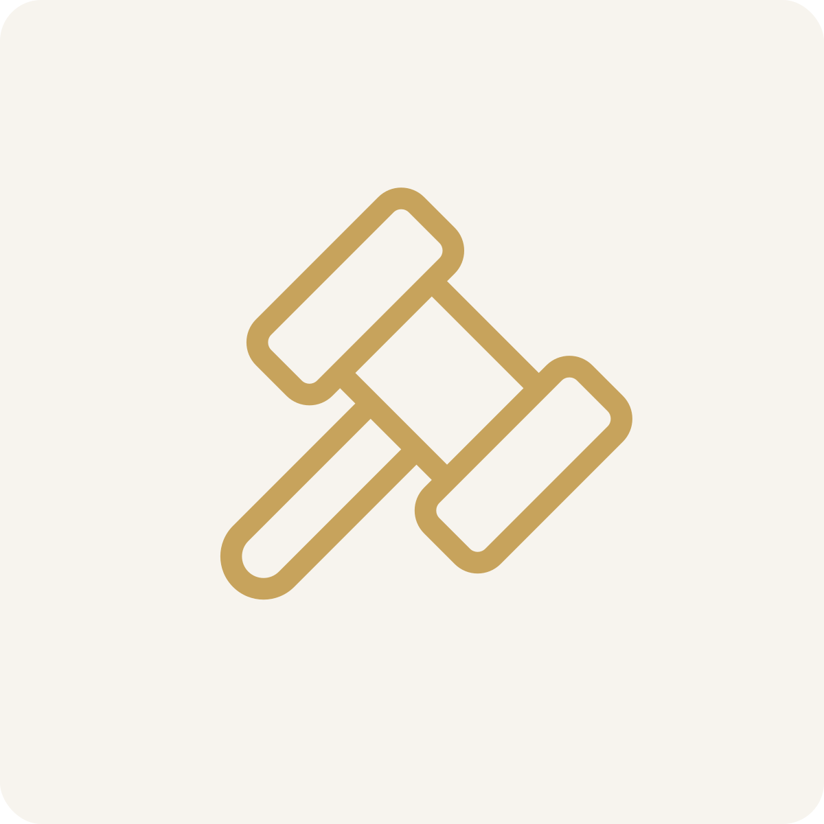 Outline illustration of a satellite in gold color on a light background.