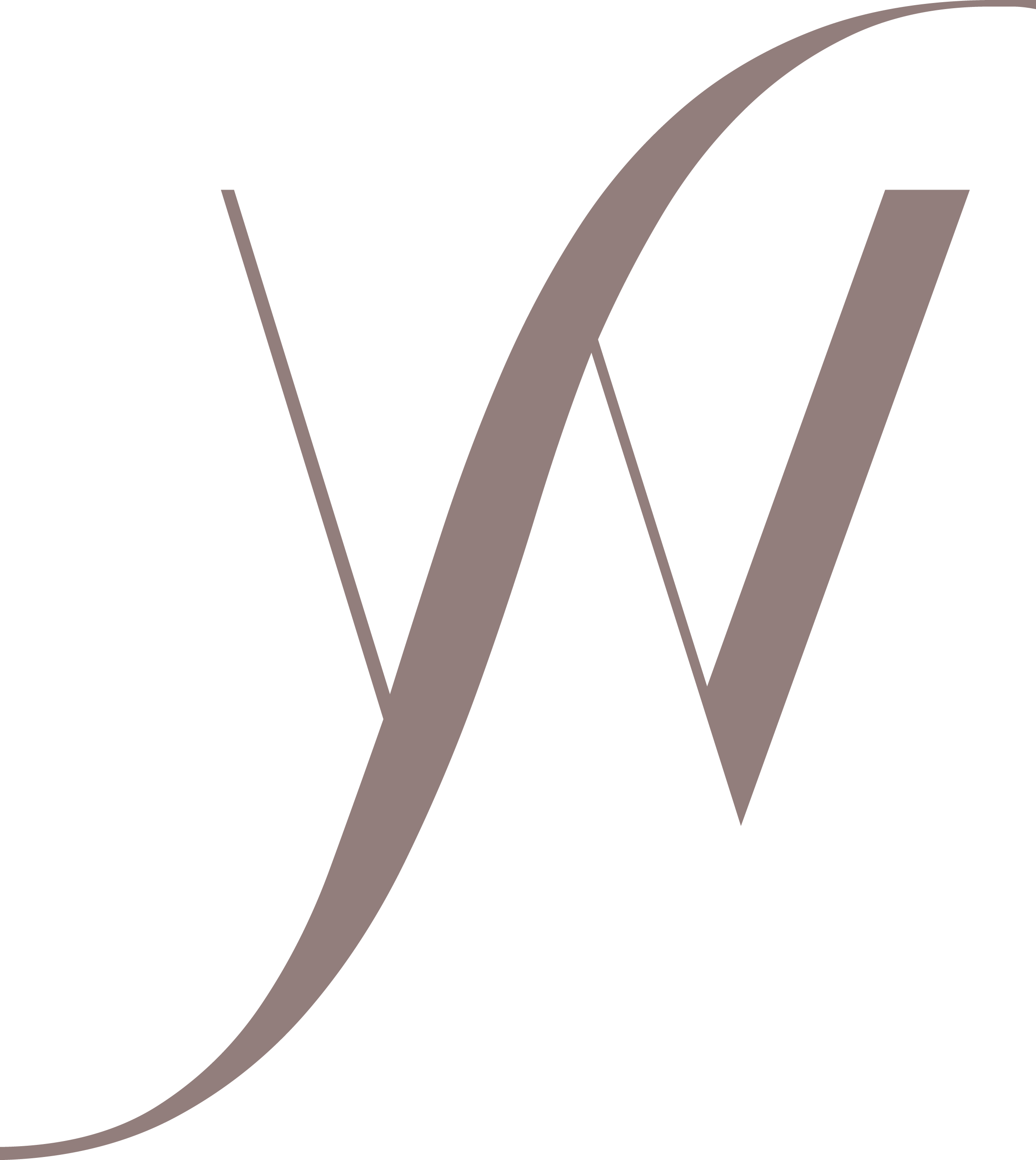 Stylized letter SW logo with a modern, minimalist design in muted taupe color.
