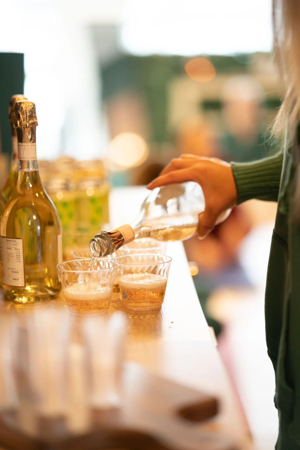 Champagne being poured into glass