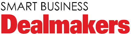 Logo of Smart Business Dealmakers with text in black and red