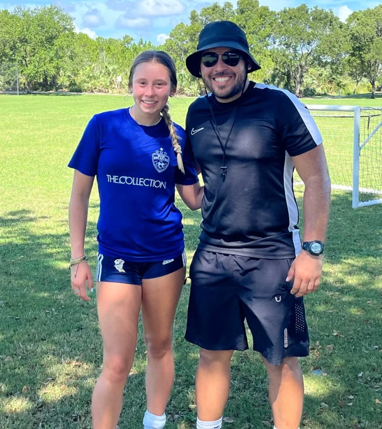 A young soccer players participating in a Top 1 Soccer Training participating in private soccer lessons in Coral Reef Park