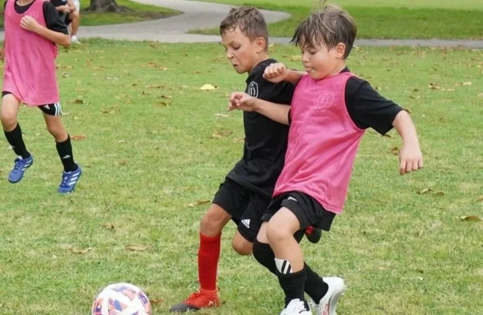 Youth Soccer players competing during a Top 1 Soccer Training technical development session in Miami, Florida.