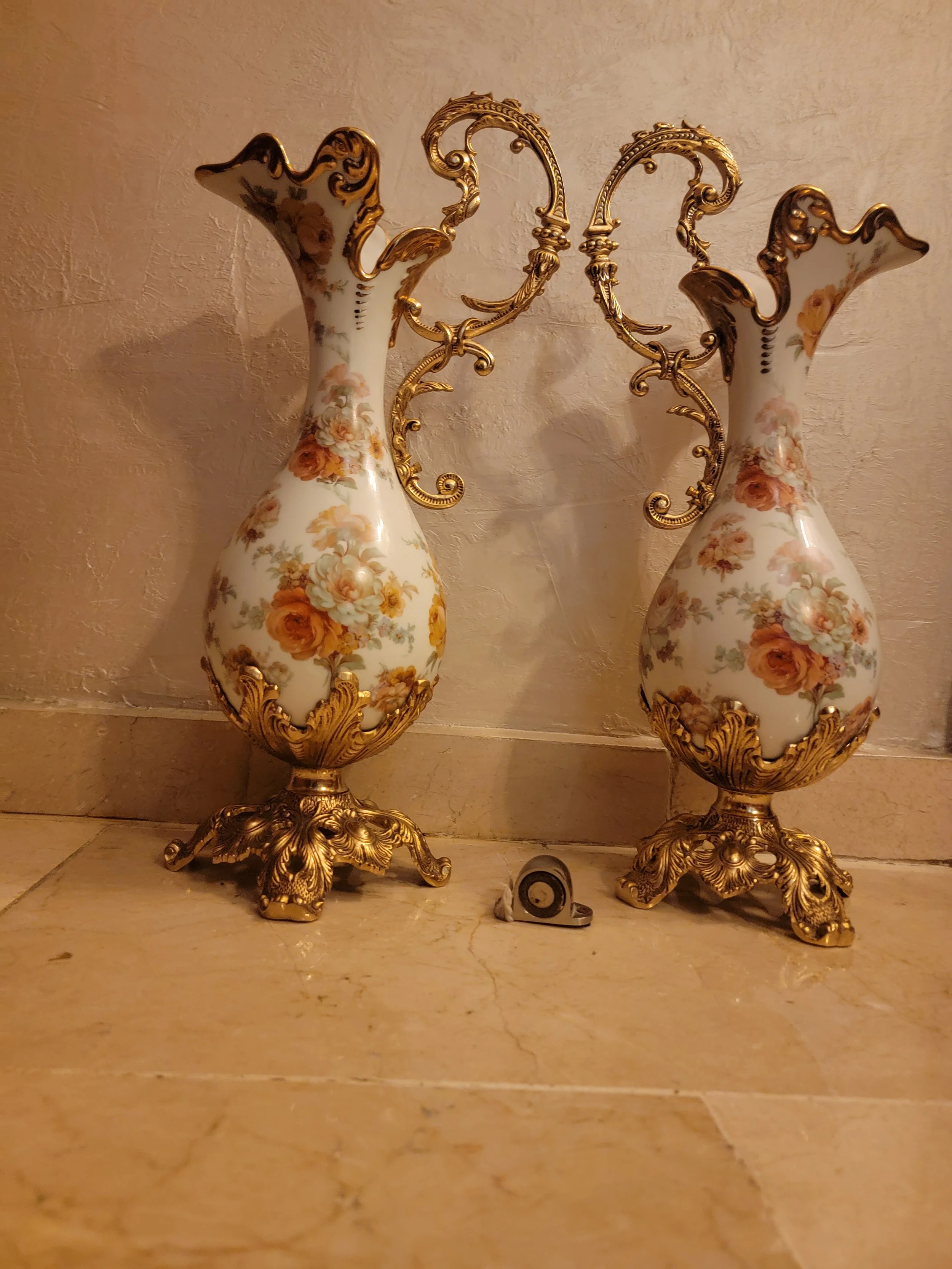 Exquisite Handpainted Matching Vases - Set of 2