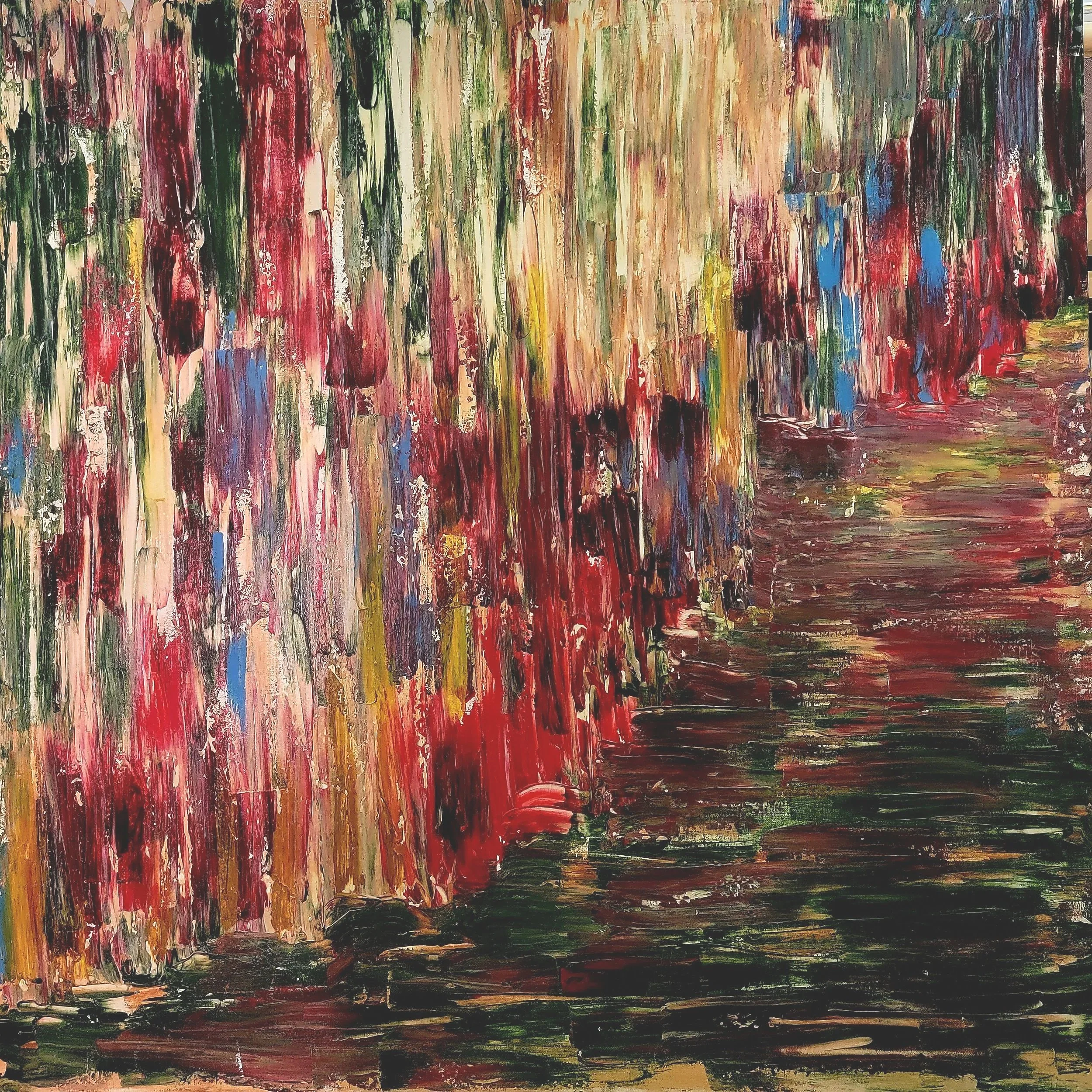 'Crimson Cascade' Original Oil Painting by David Vall
