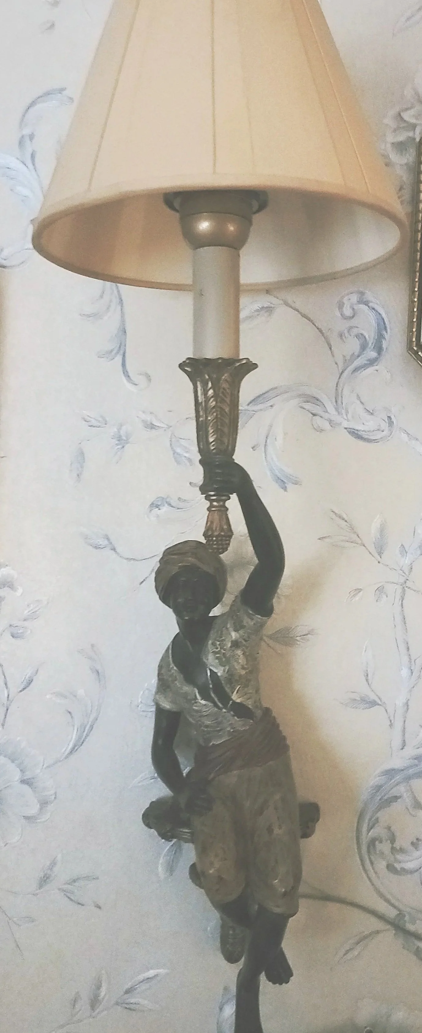 Bronze Blackamoor Wall Sconce with Gold Accents
