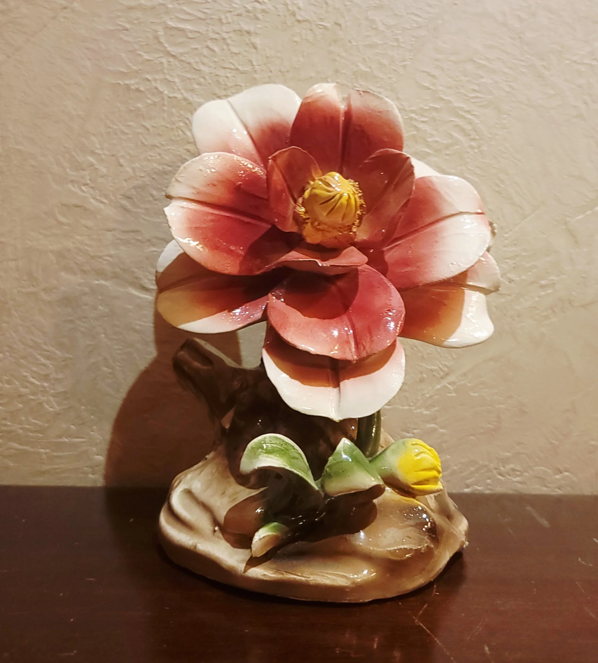 Vintage Capodimonte Porcelain Flower Sculpture