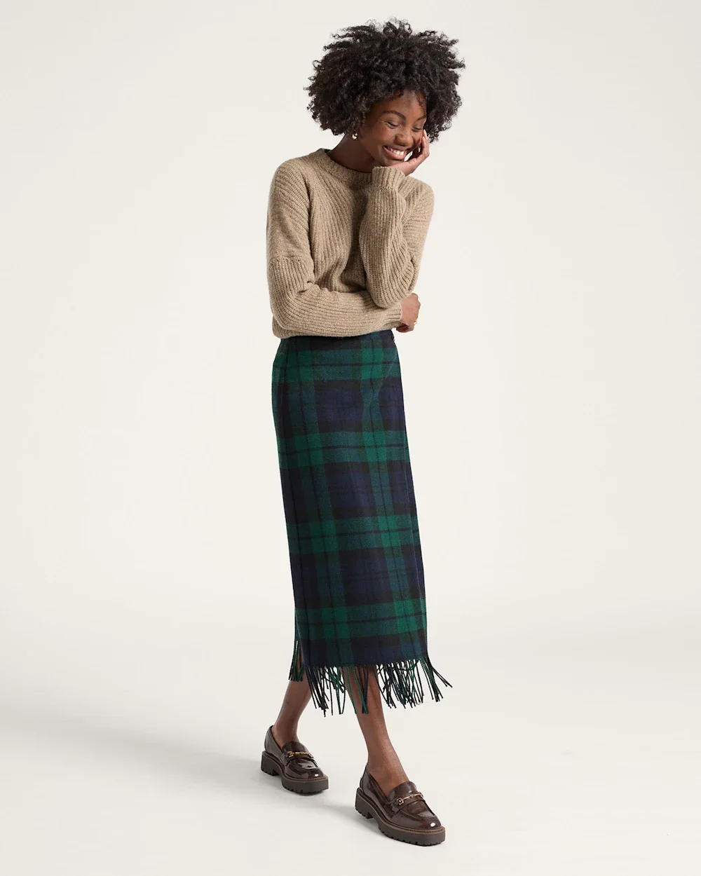 plaid fring skirt.webp