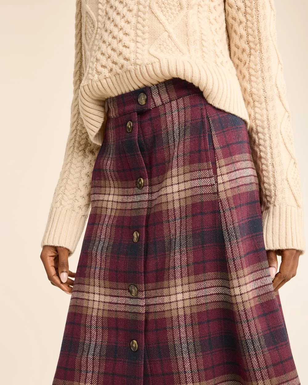 PLAID BUTTON FRONT SKIRT.jpeg