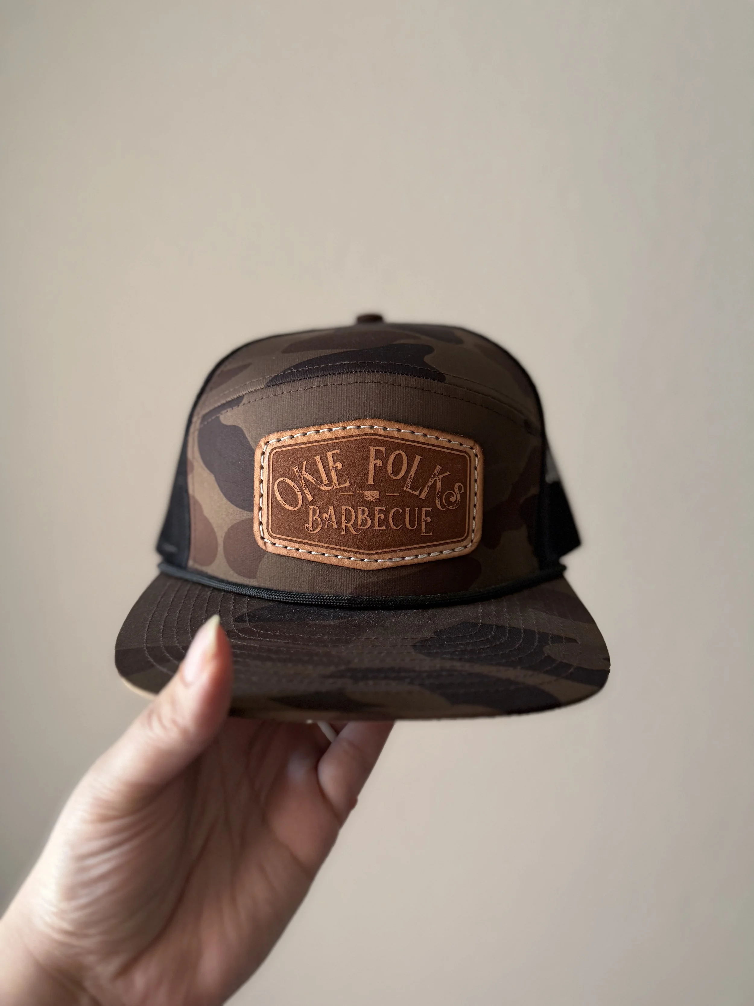 Camo & Leather Okie | Hat